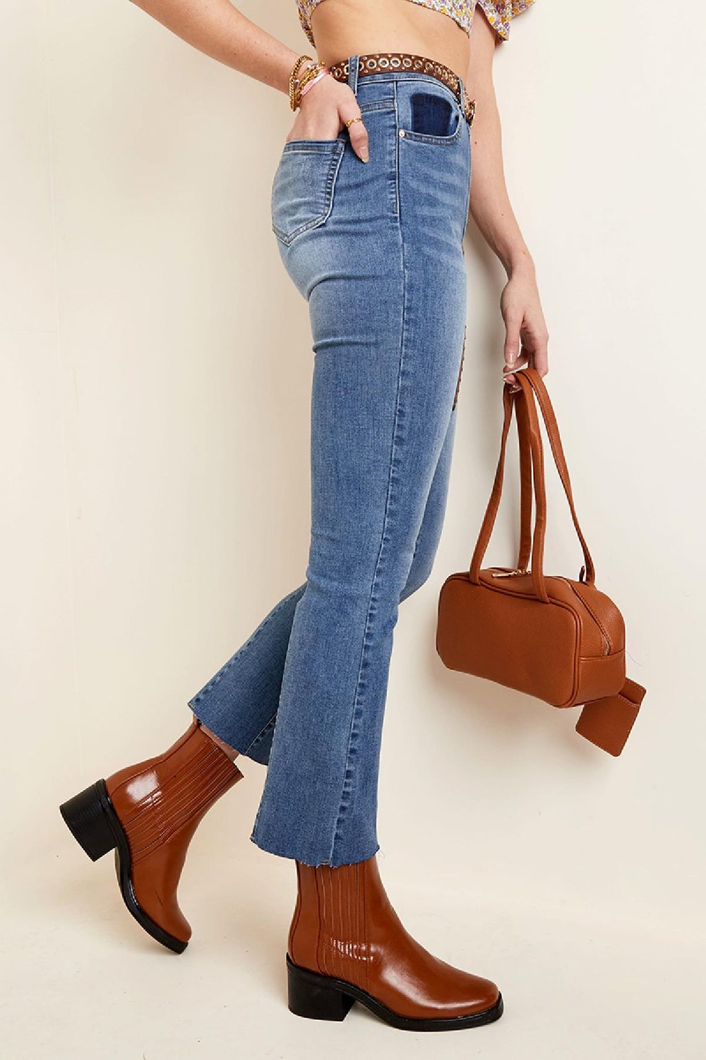 Enkellange stretch jeans Blauw XS h5Afbeelding3